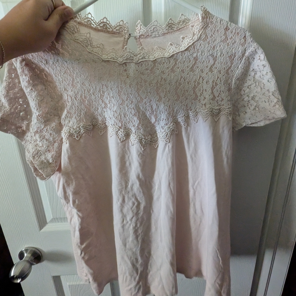 Elegant Lace Women's Top in Pink